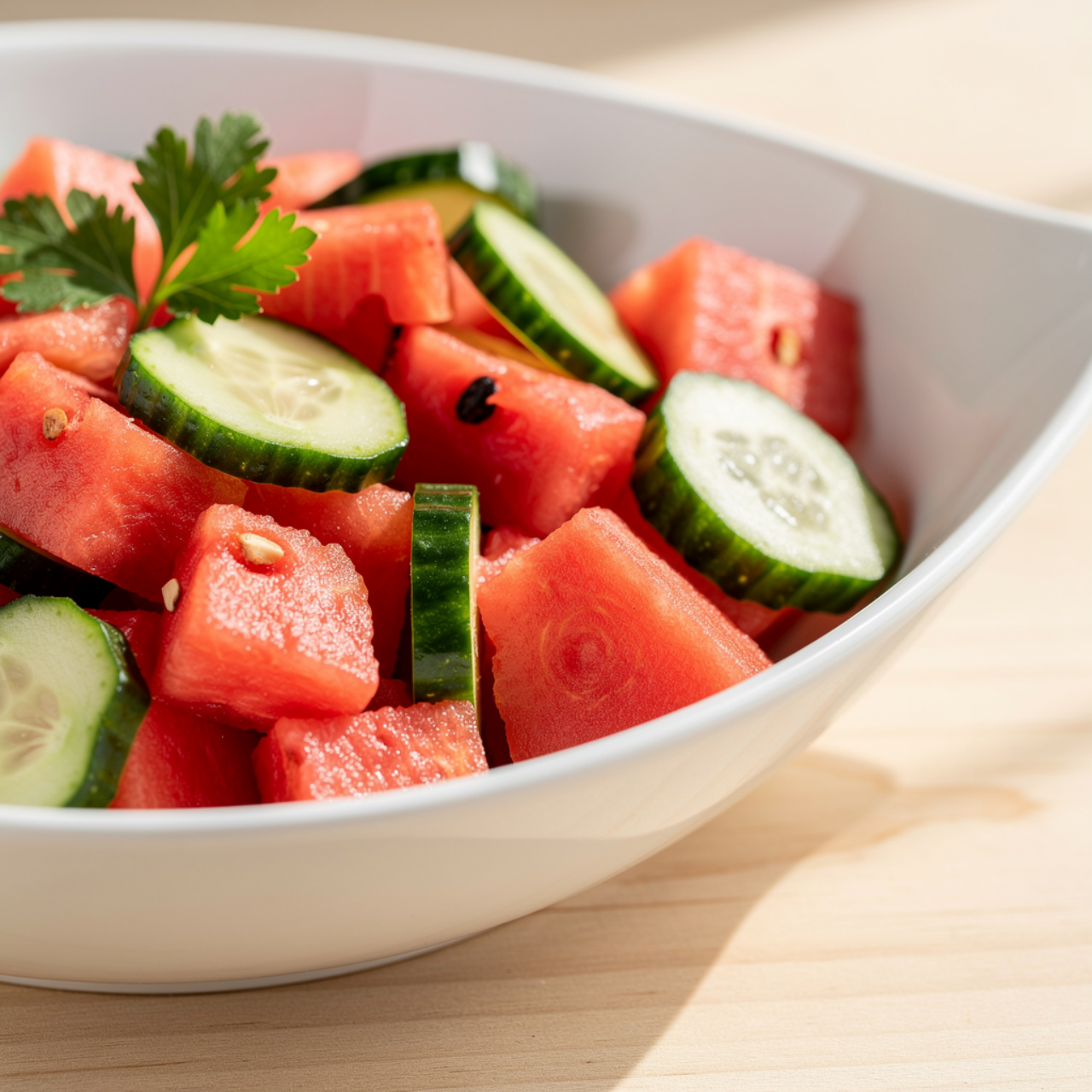 Watermelon and Cucumber Salad