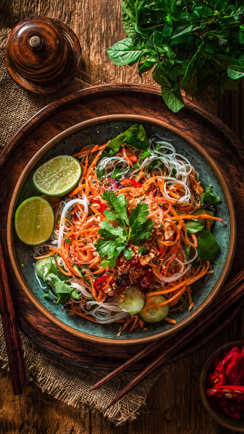 Cold Vermicelli Salad with Sesame-Ginger Dressing