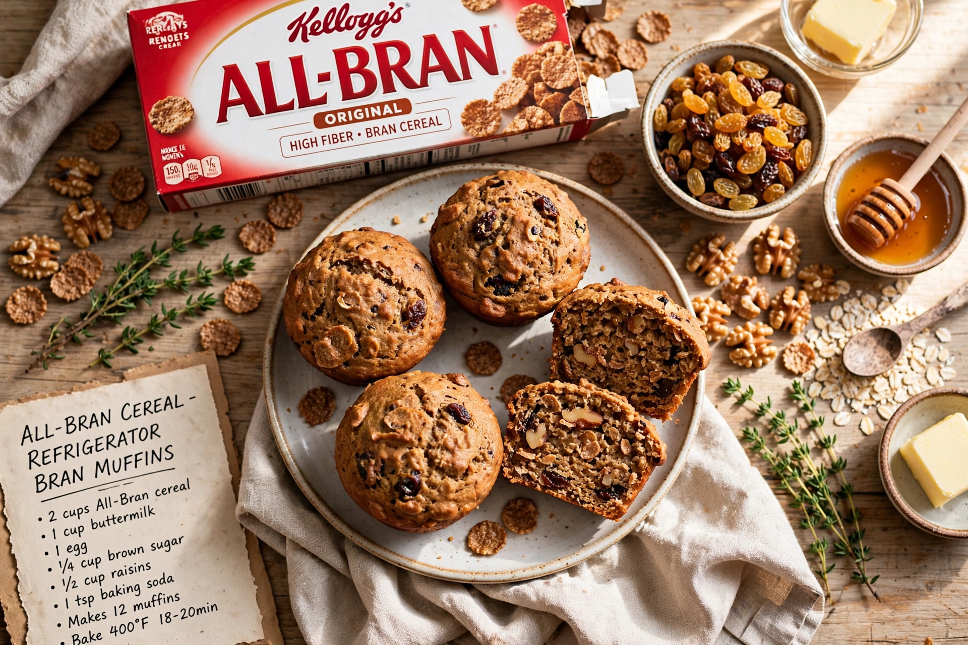 All-Bran Cereal Refrigerator Bran Muffins