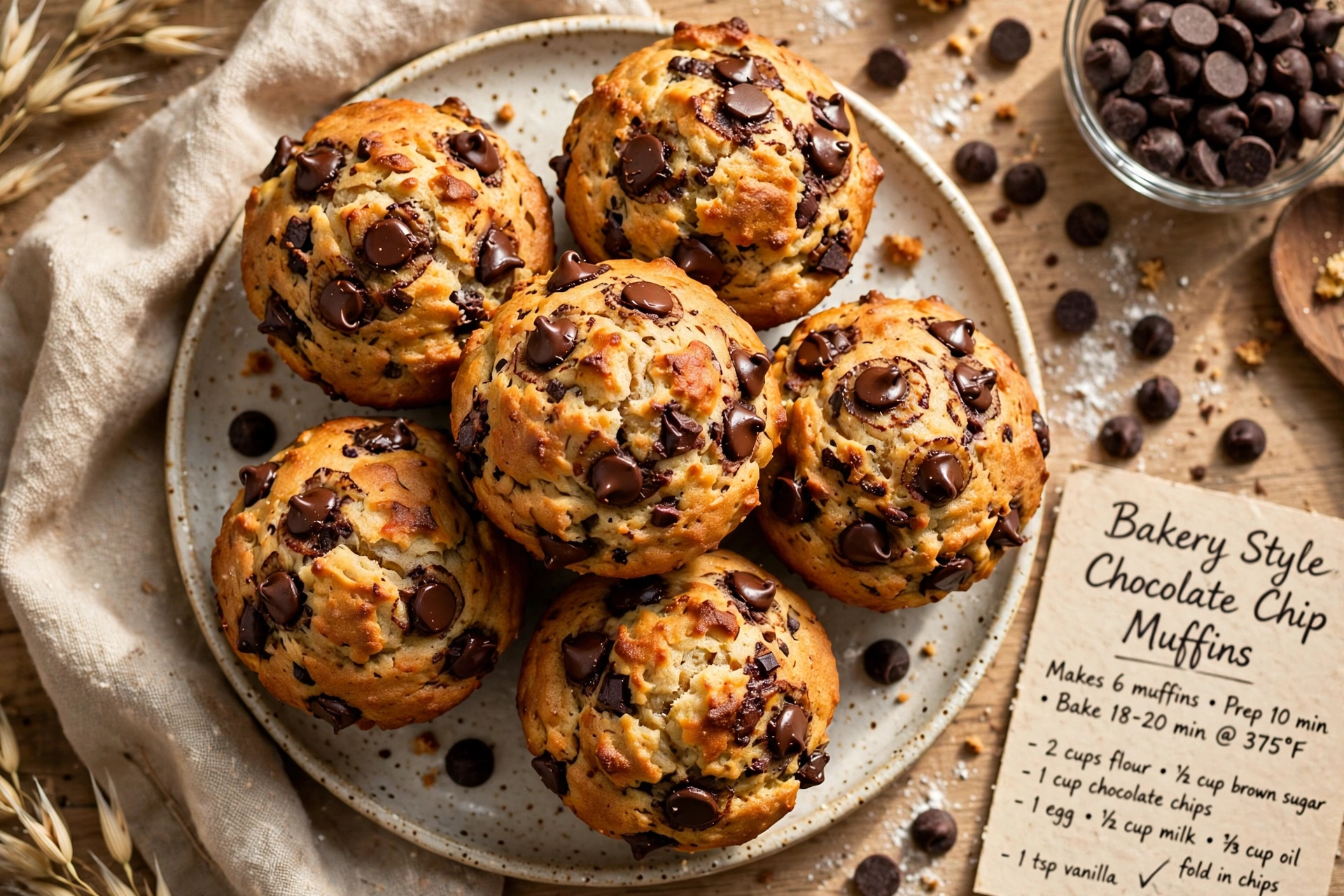 Bakery Style Chocolate Chip Muffins