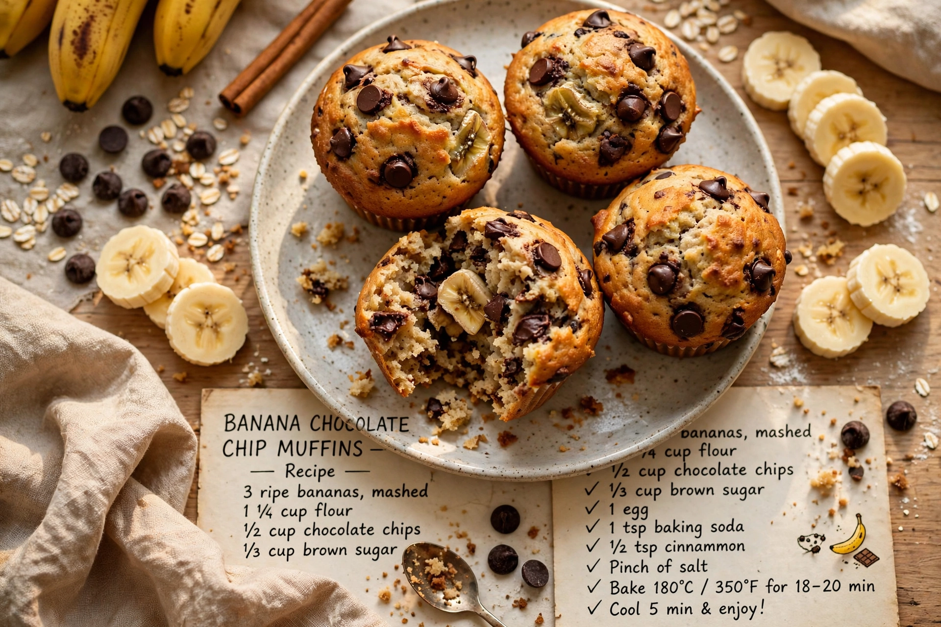 Banana Chocolate Chip Muffins