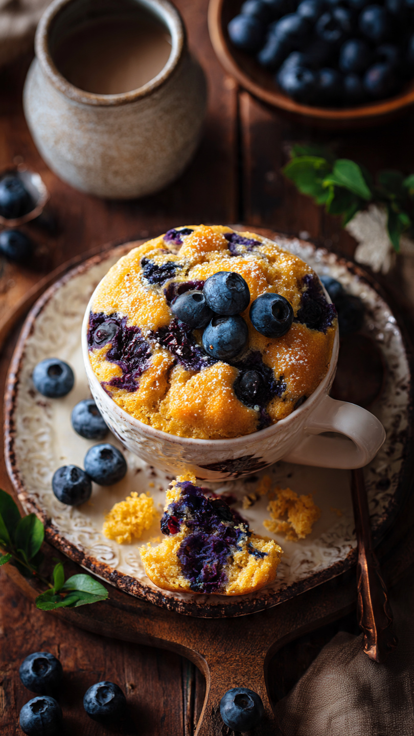 Blueberry Muffin Mug Cake (Ready in 5 Minutes!)