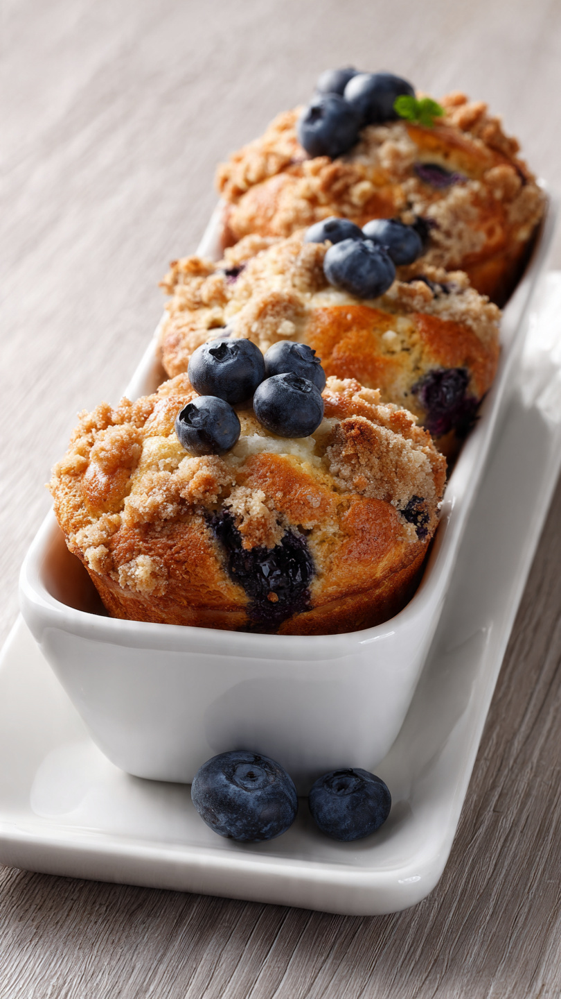 Blueberry Muffins with Crumble Topping