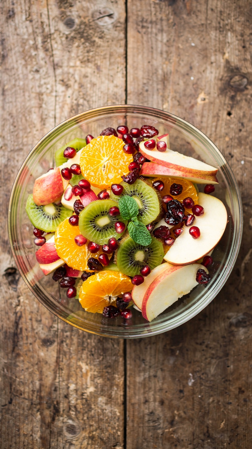 Winter Fruit Salad with Cranberries, Feta, and Honey-Citrus Dressing