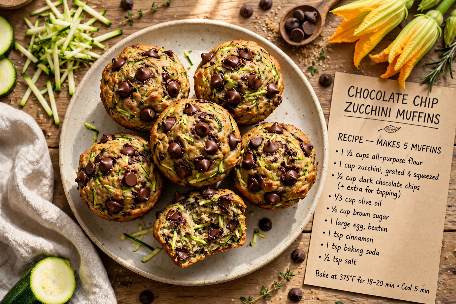 Chocolate Chip Zucchini Muffins