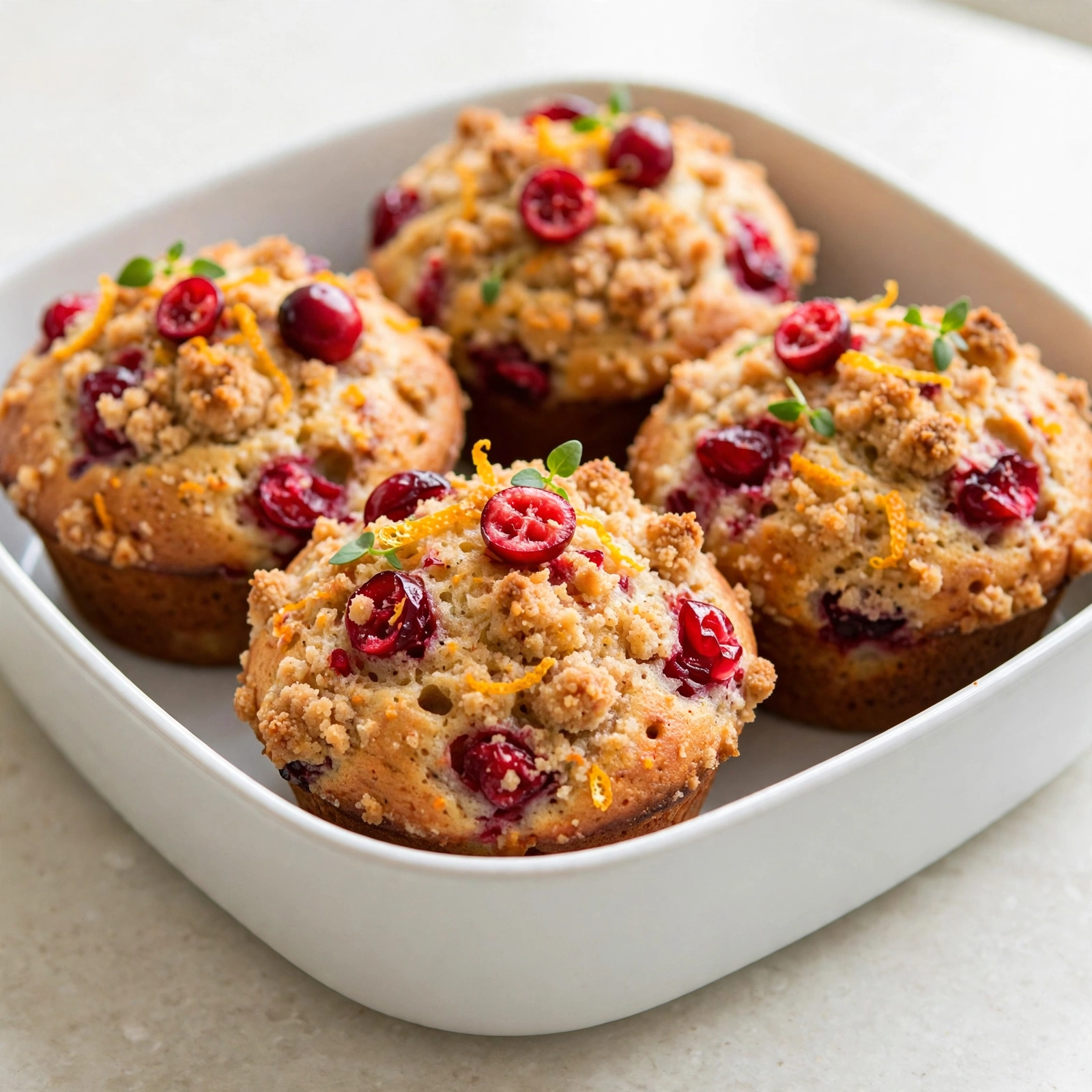 Cranberry Orange Muffins with Streusel Topping