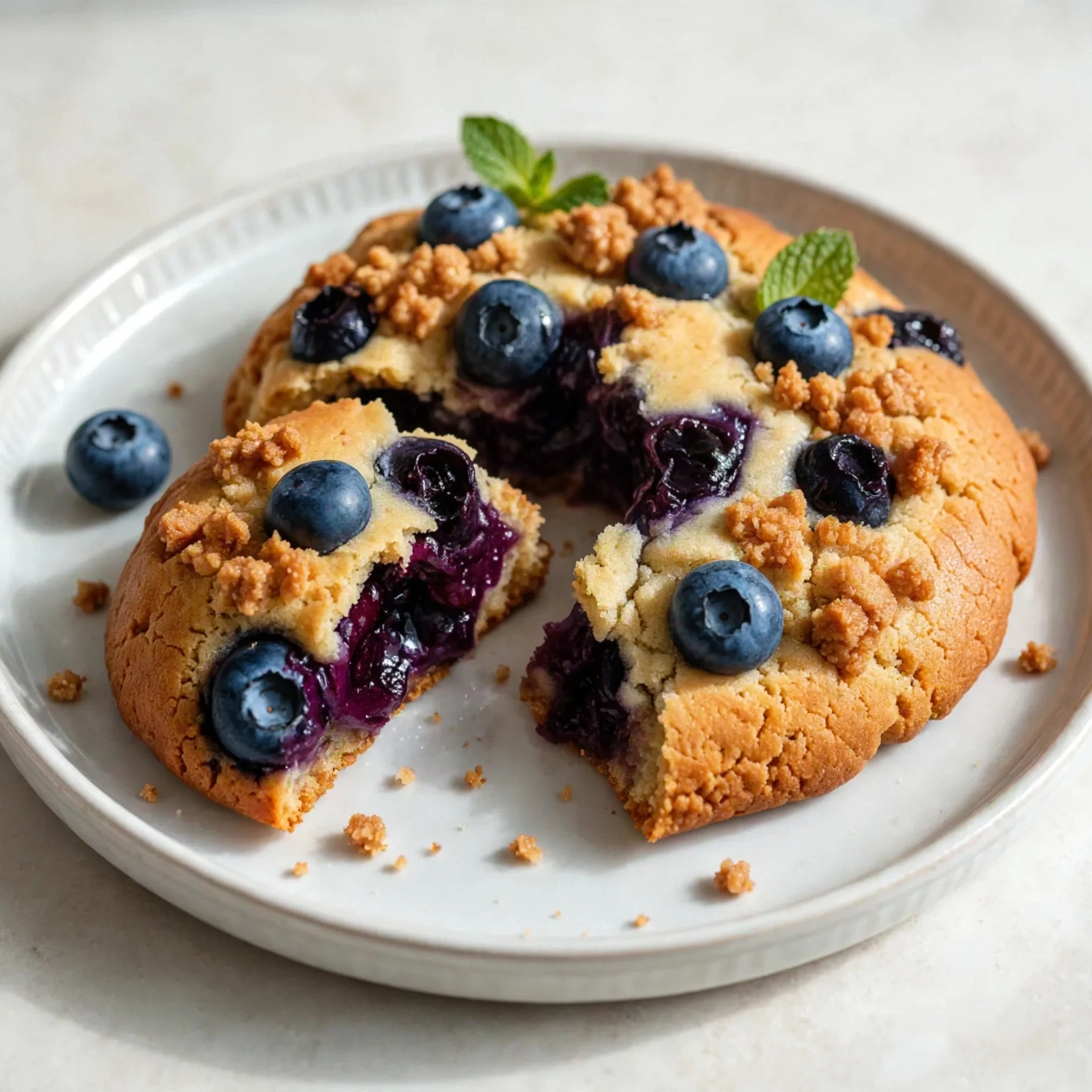Crumbl Blueberry Muffin Cookies with Streusel