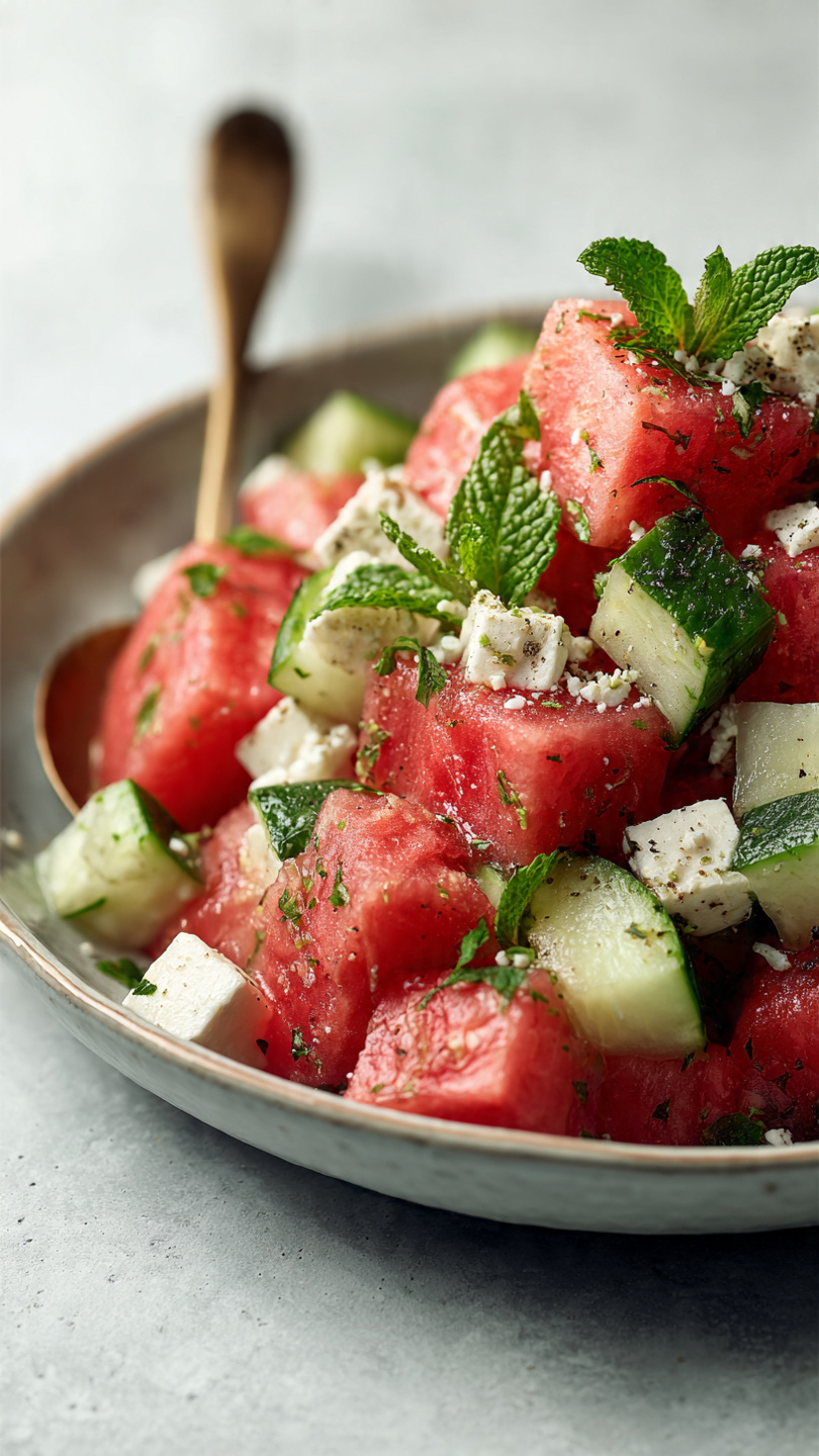Watermelon Feta Mint Salad