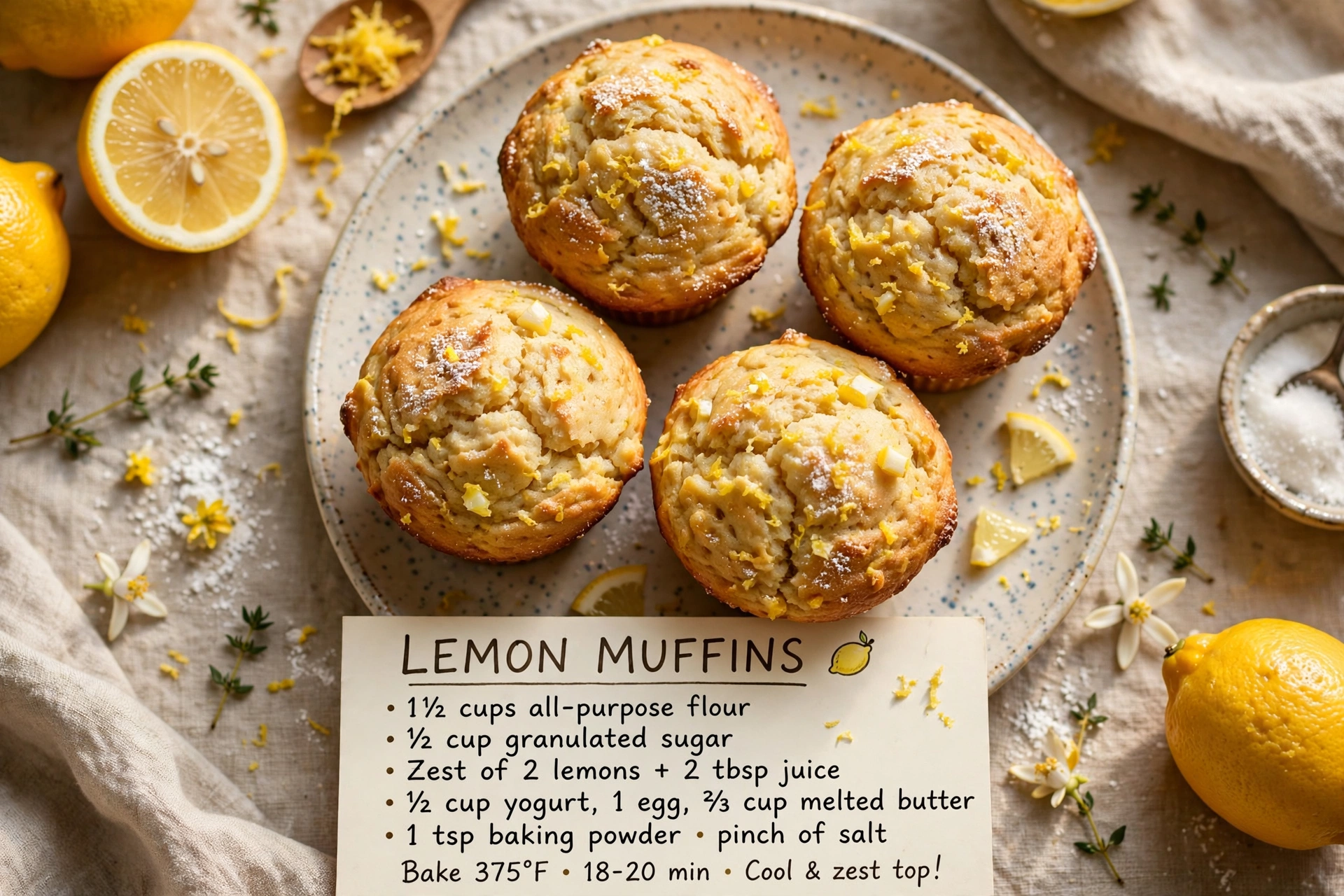Best Moist Lemon Muffins with Crumb Topping
