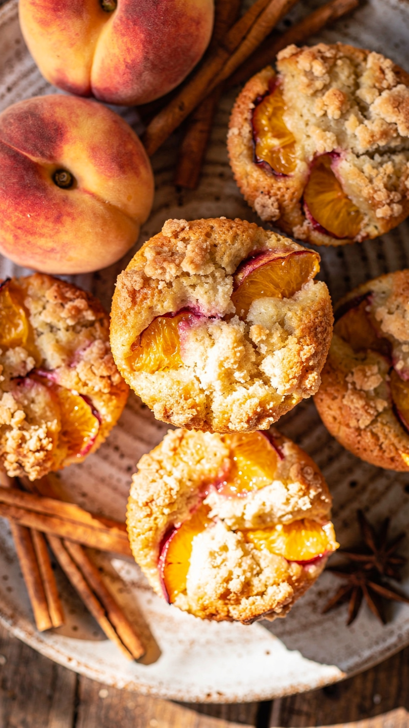 Peach Cobbler Muffins