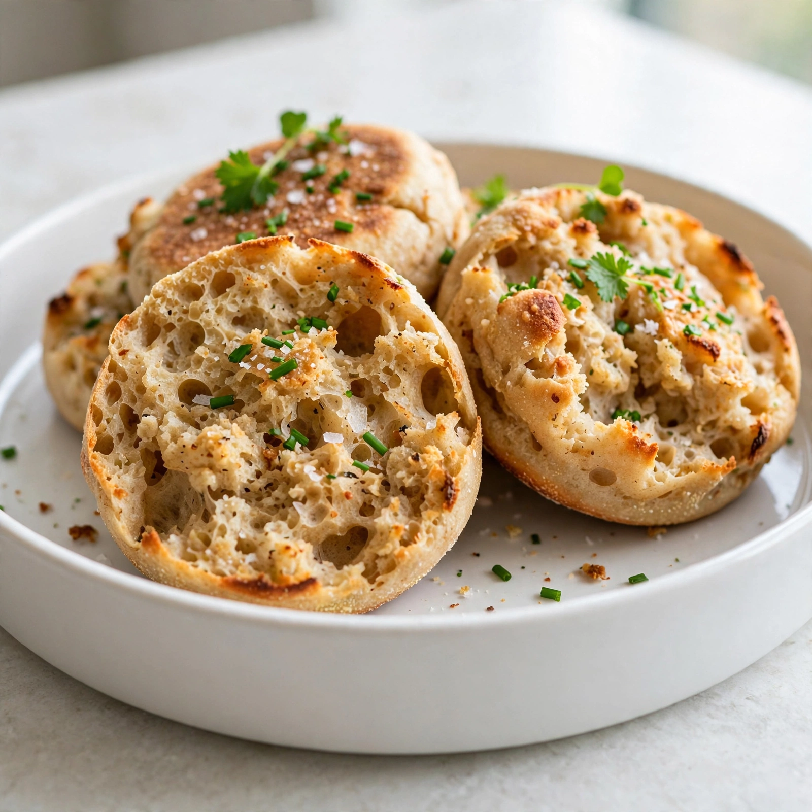 Sourdough Discard English Muffins with Nooks & Crannies