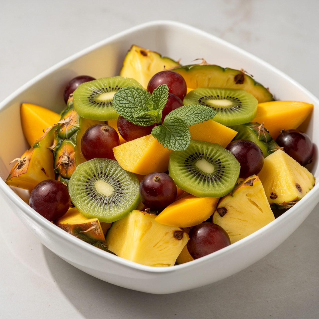 Tropical Fruit Salad With Honey Lime Dressing